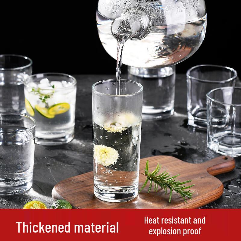 Tall Octagonal Glass Tumbler Set