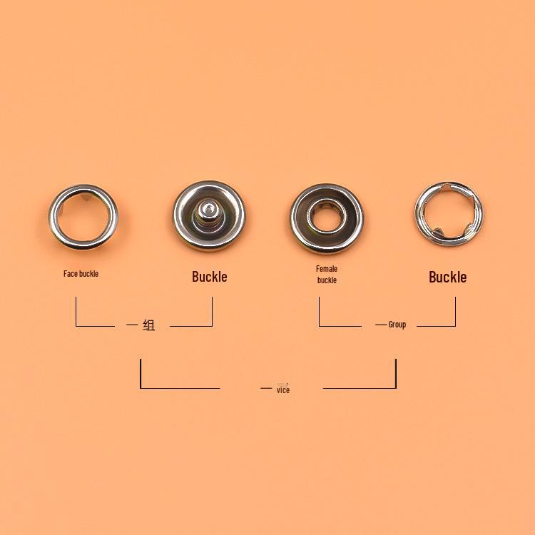 Fünfzackiges Nähfreies Druckknopf-Werkzeugset für Babykleidung und Jeans mit Verdeckten Edelstahl-Druckknöpfen