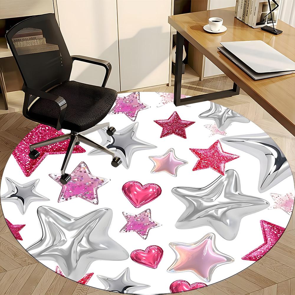 1pc Star Confetti Chair Carpet for Office, Non slip, Soft and Durable Office Rug for Interior Decoration