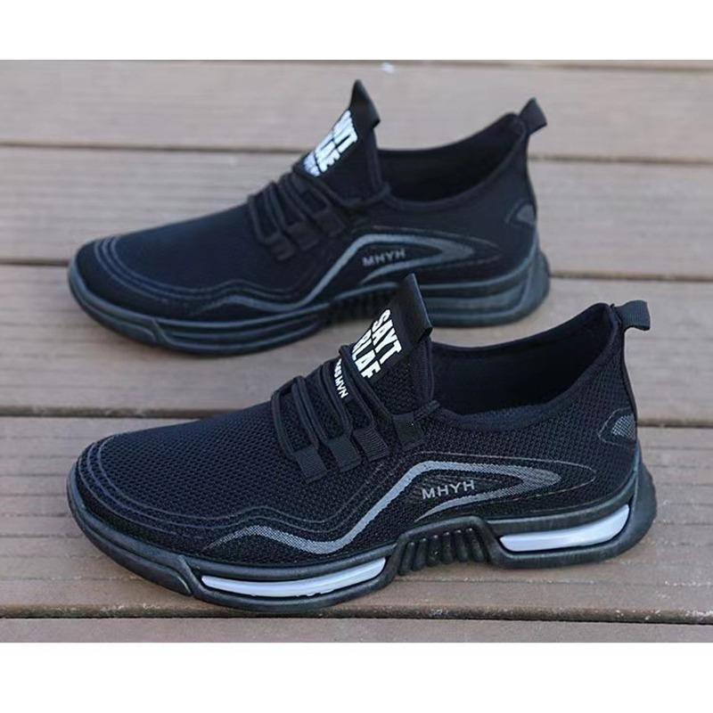 Atmungsaktive Strick-Sportschuhe für Herren mit Dämpfungssohle, leichte Freizeitschuhe zum Laufen für ganztägigen Komfort