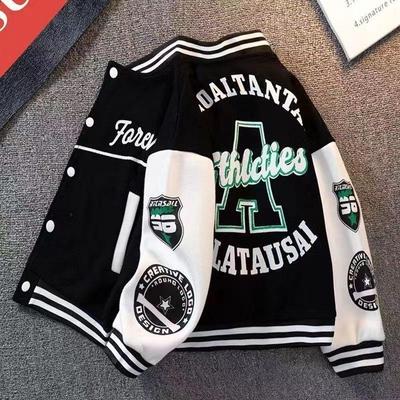 Móda Boys Bomber Jacket Děti Jaro Podzim Letter Print Svrchní oblečení Děti Streetwear Uniforma Uniforma Uniforma pro děti Zelená Černá