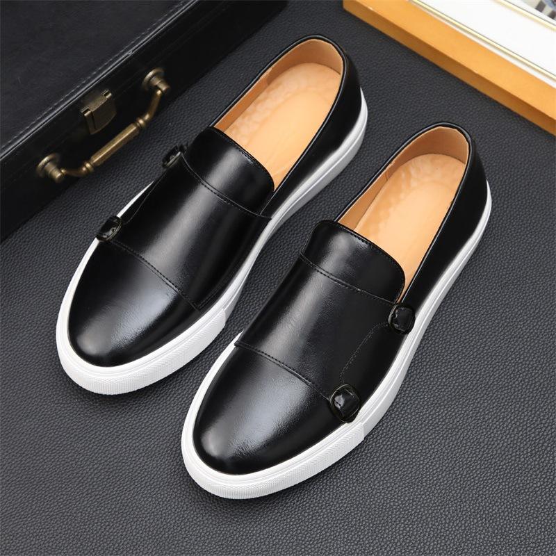 Luxury Designer Men's Slip On Monk Strap Loafter Leisure Leather Shoes Male Comfortable Sneakers Tenis Masculino Zapatos Hombre