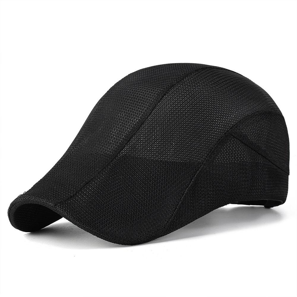 Men Women Mesh Breathable Newsboy Caps Summer Forward Cap Fashion Vintage Painter Hat Solid Color Artist Painter Hats Sun Hat