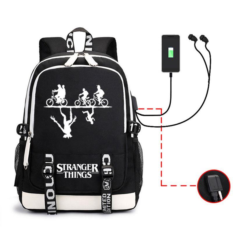 Stranger Things Backpack For Students Lightweight And Durable With Usb Charging