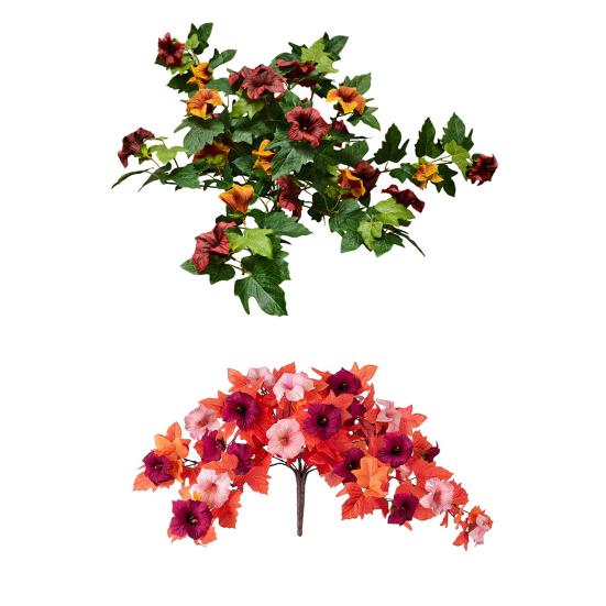 1/2Pcs Artificial Flower with Leaves 12 Fork UV Resistant Fake Plastic Flower Home Table Centerpiece Indoor Outdoor Faux Bloom Decoration