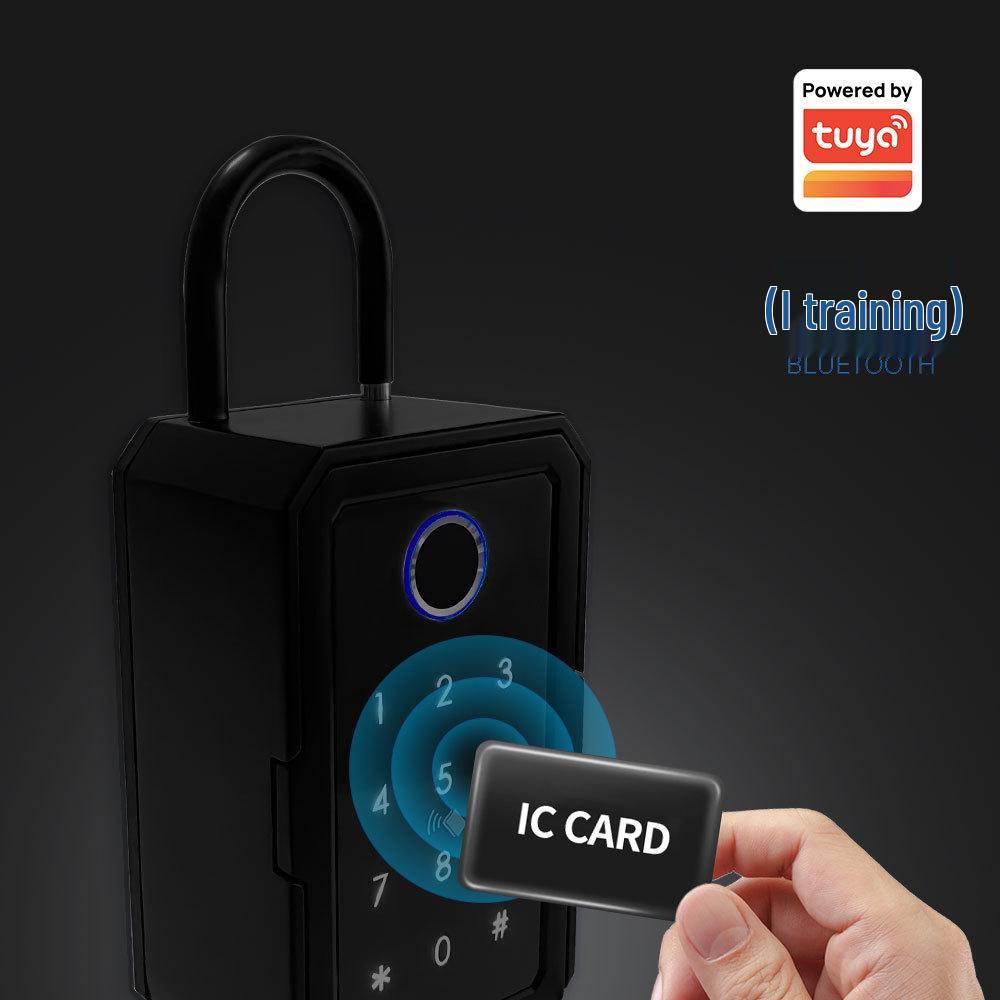 Black Graffiti Fingerprint Smart Key Box with Bluetooth & App Remote Unlocking