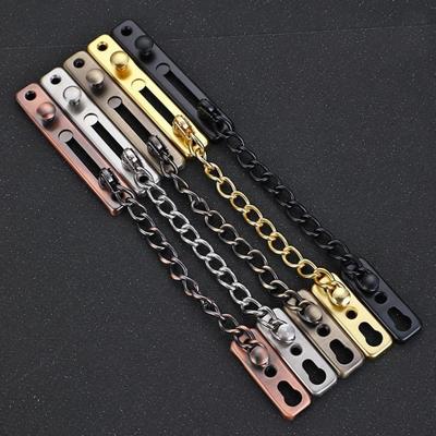 Tragbare Edelstahl Türkettenverriegelung Diebstahlschutz Sicherheitstür Innenriegel Schnalle Schiebefeststeller Hardware Zubehör