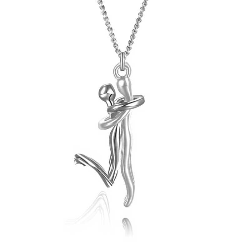 New couple pendant necklace villain hug necklace cross hot-selling classic love couple gift jewelry Small size