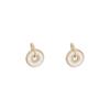 Korean S925 Silver White Mother-of-Pearl Circle Earrings - Elegant French Fairy Style