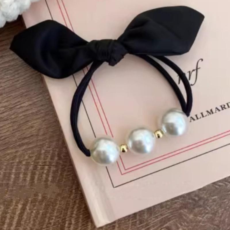 Neue koreanische Bogen elastische Haarbänder schwarz weiß einfache Haar Krawatten Frauen elegante Haarspangen Kopfbedeckungen Mädchen Haar-Accessoires