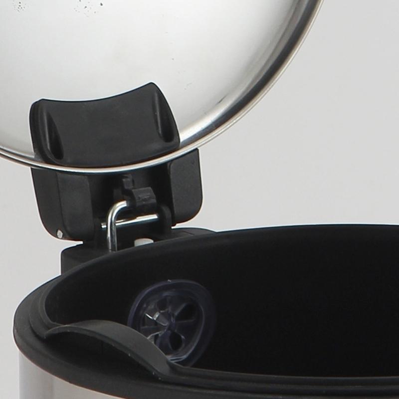304 Stainless Steel Waste Bin with Slow Close Technology Foot Pedal and 90 Degree Lid Stay for Easy Cleaning