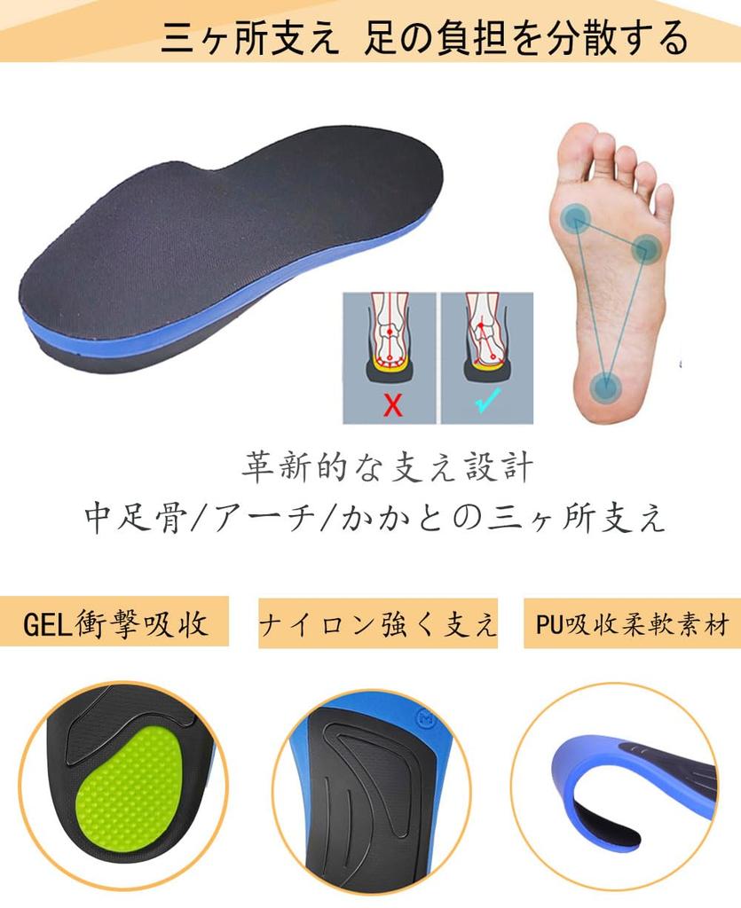 Insoles by a Physical Therapist Shock Absorption Arch Support Shock for Standing 5 Sizes Available [Supervised / 4-Layer Structure] Absorption, Work,