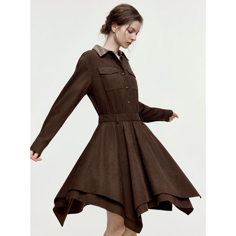 ELLE Vintage Plaid Collared Shirt Dress