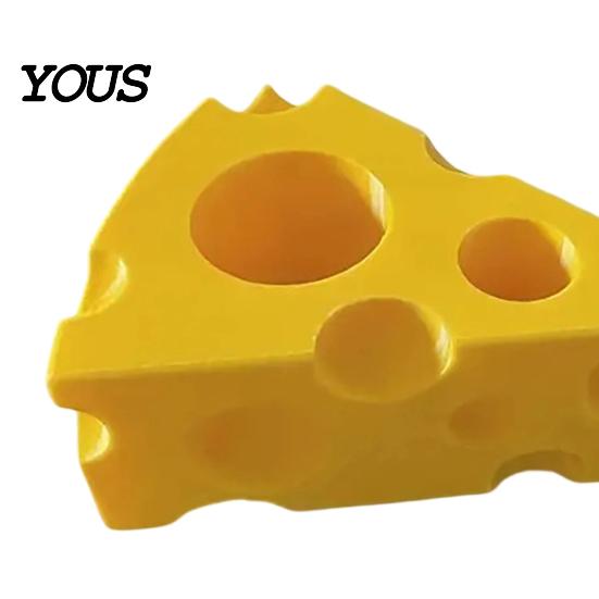 Moisture-proof Bathroom Organizer 3D Printed Toothpaste Storage Rack, Cheese Shaped Toothbrush And Holder, Moisture-Proof Multi-Sized Holes