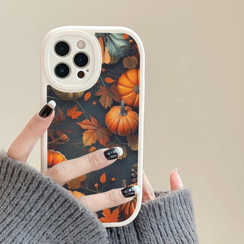 Pumpkin Happy Fall Autumn Phone Case Hard Leather For IPhone 16 15 14 13 12 Mini 11 14 Pro Max Xs X Xr 7 8 Plus Fundas