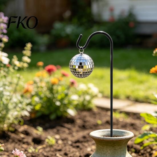 Outdoor Party Decorations Mini Disco Ball Garden Stake, Weatherproof Hanging Mirror Decoration, Flower Bed Decor Accessories Reflective