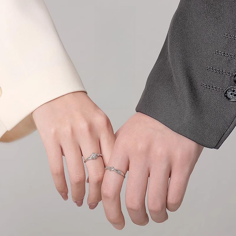 Platycodon Flower Couple Ring Female Niche Design Trend Open Men's and Women's Rings Fashion Personality Thorns Rose Pair Ring