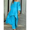 Irregular Long-Sleeve Wide-Leg Pantsuit Irregular Long Sleeve Loose Pants Suit