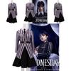 Wednesday Cosplay Costume For Kids With Polyester Fabric For Halloween And Themed Parties