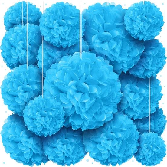 Tissue Paper Pom Poms - Large Tissue Paper Flowers for Fiesta Parties, Baby Shower Decorations, Flower Birthday Decorations and More - Colorful Party