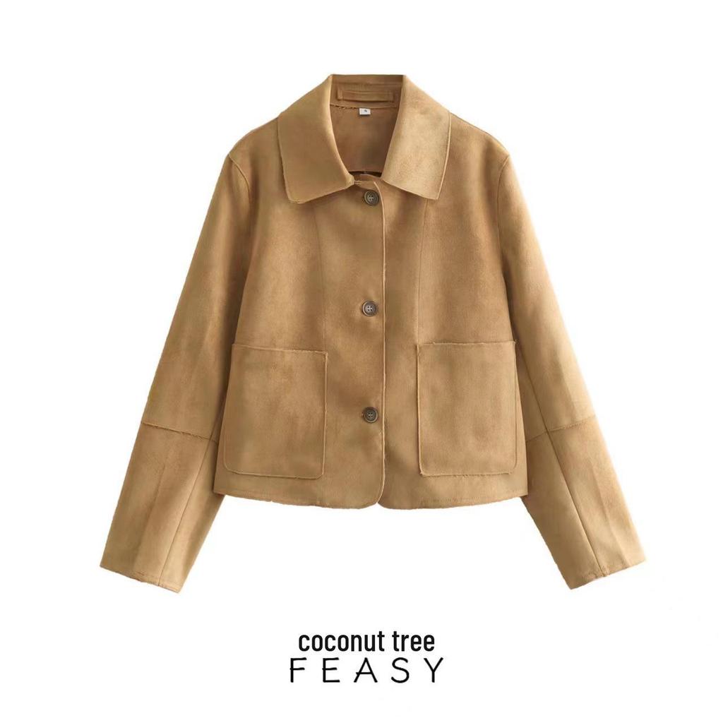 European-American Style Women's Suede Fashion Jacket