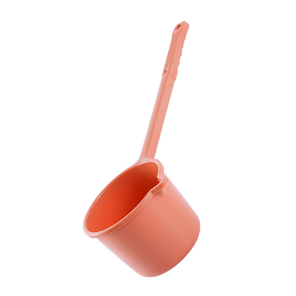 Water Scoop Long Handle Plastic Thickened Red Orange Water Dipper for Kitchen Bath Hair Washing