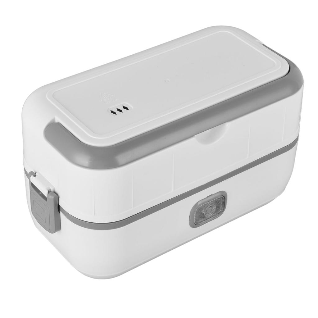 Electric Lunch Box Gray 1.2L Heat Preservation Anti Scald Food Grade Stainless Steel Cooking Lunch