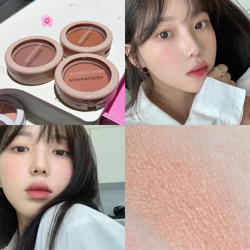 

HERORANGE Monochrome Blush Palette: Natural, Long-Lasting Color, Fade-Resistant Contour Cosmetics.
