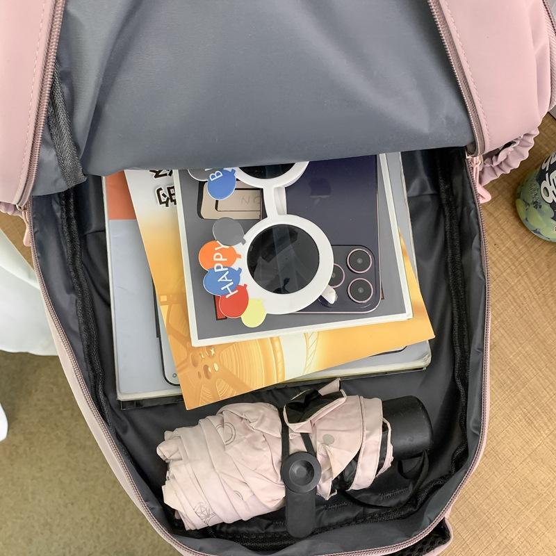 Schoolbag Large Capacity Outdoor Travel Bag Winter Casual Backpack Korean Version Fashion Campus Style Student Schoolbag Lightweight Weight Weight