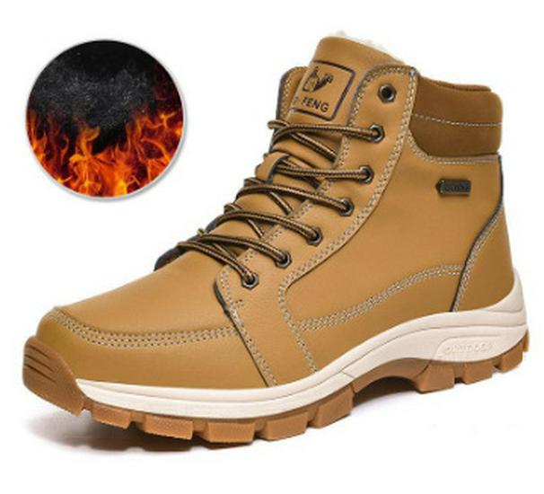 2024 Autumn/Winter Large Size Martin Boots - High Top, Casual Cotton Hiking & Workwear Shoes