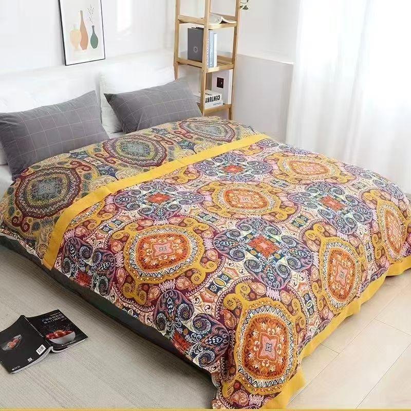 Five-Layer Pure Cotton Gauze Towel Blanket - Lightweight Summer Cover for Adults