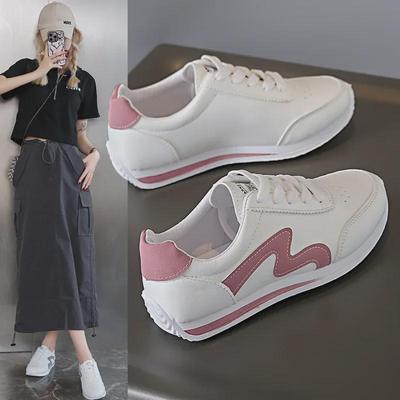 2024 Saisonale Damen Low-Top-Sneaker - Runde Zehenpartie, Schleifendetail, Studentenstil, kleine weiße Schuhe