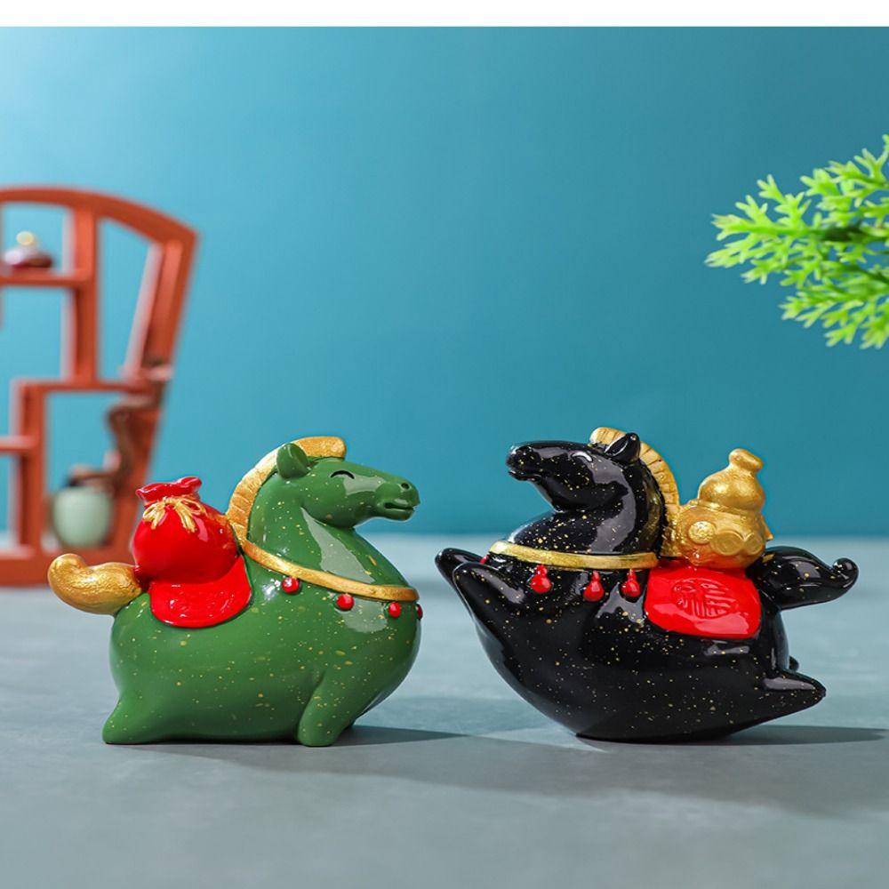 Unique Pony Figurine Resin Horse Statue Mascots Zodiac Horse Figurines Feng Shui Decor