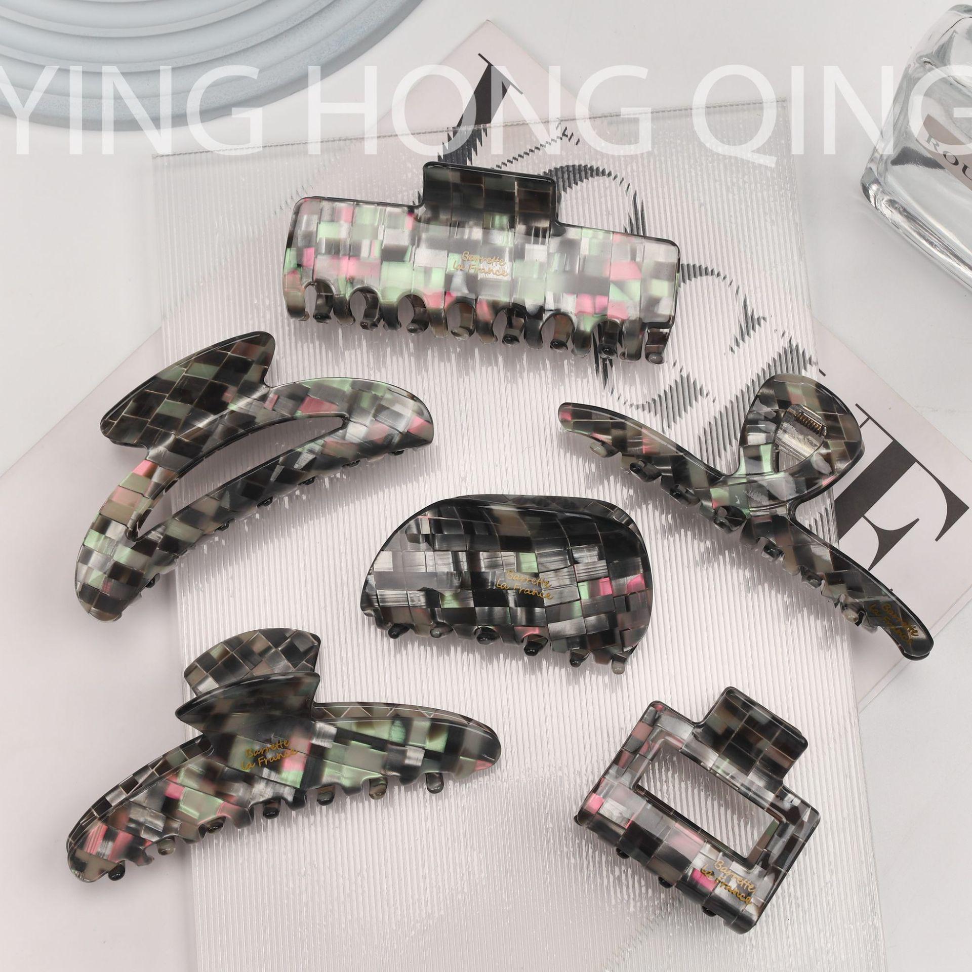 

YHJ Iridescent Gray Acetate Claw Clip - Women s Hair Accessory