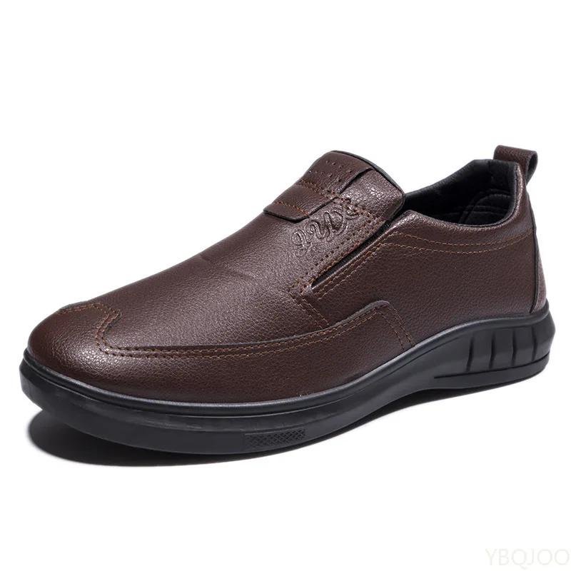 

Модные летние мужские лоферы, деловые балетки для мужчин среднего и пожилого возраста, трендовая минималистичная кожаная обувь, модная удобная мужская обувь Homme 45