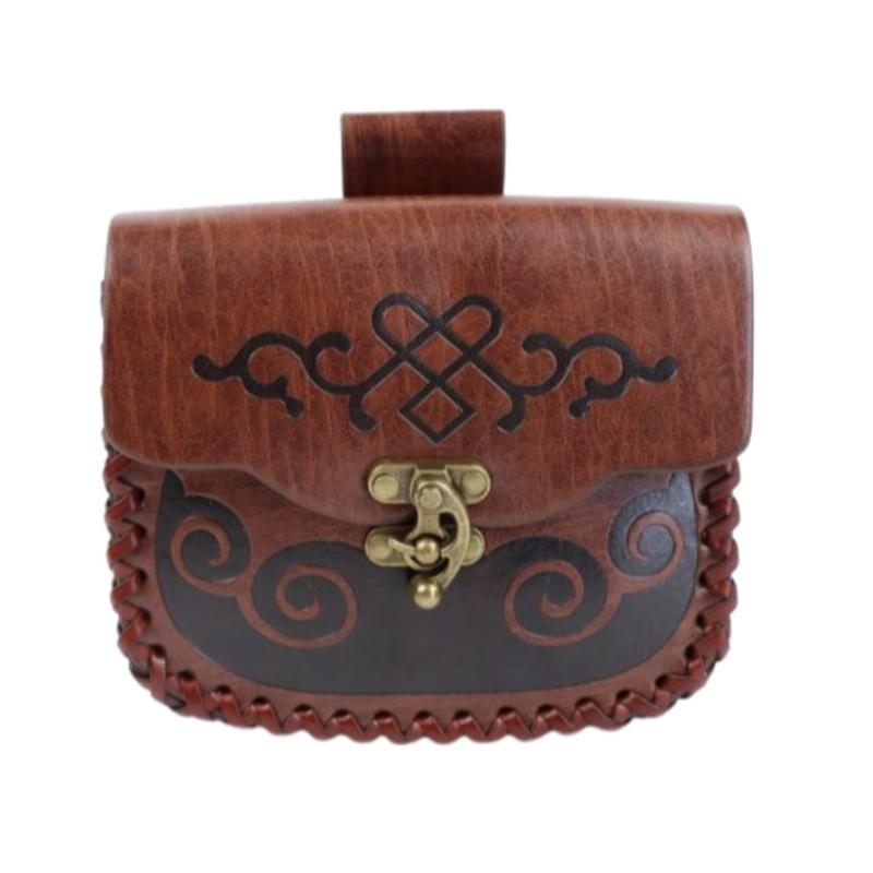 Mittelalterliche Wikinger Stil Leder Bauchtasche Retro Schiffsform Gürteltasche Für Cosplay LARP Renaissance Festival Kostüm