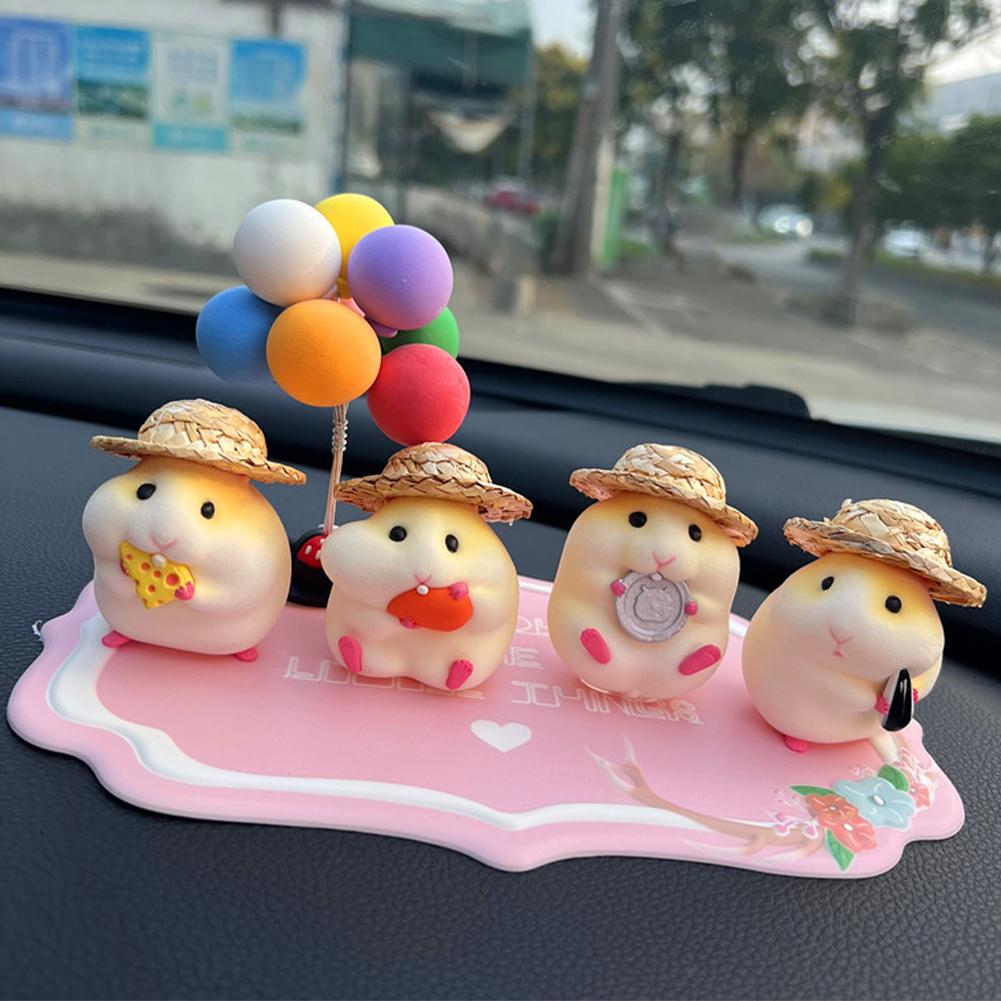 Hamster Ornaments Car Decoration Cute Animal Dashboard Window Center Console Doll Car Interior Pendant Dashboard Cool Decoration