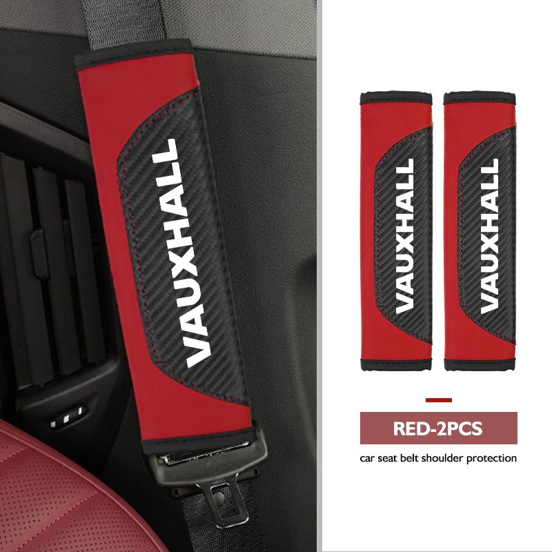 For Vauxhall Leather Car Seat Belt Shoulder Cover Safety Belt Protective Cover Accessories Corsa VXR Crossland Combo Life Astra