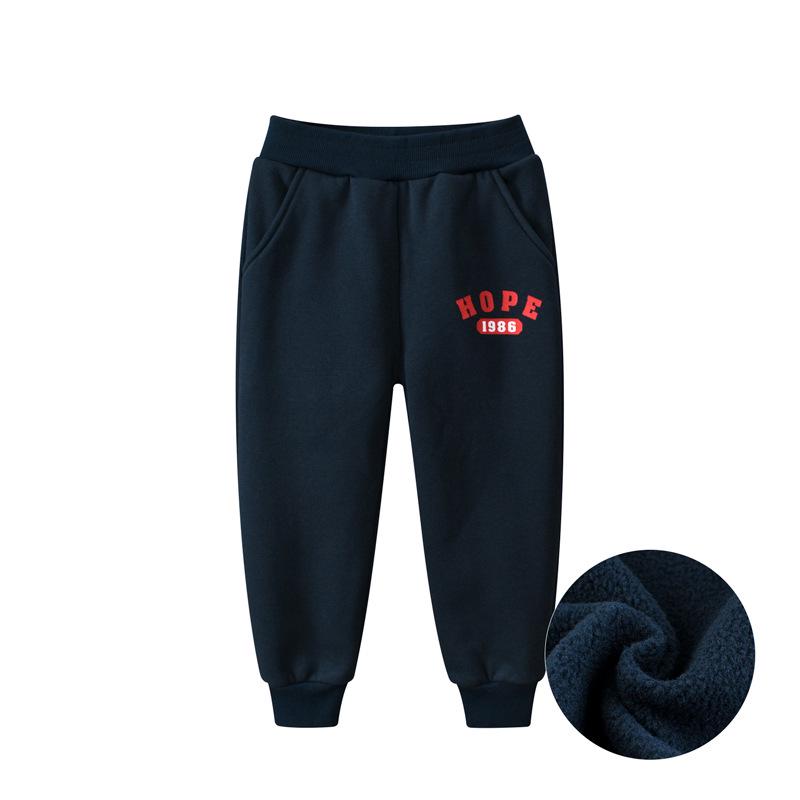 27kids Korean Style Children s Fleece-lined Letter Print Joggers 120 cm