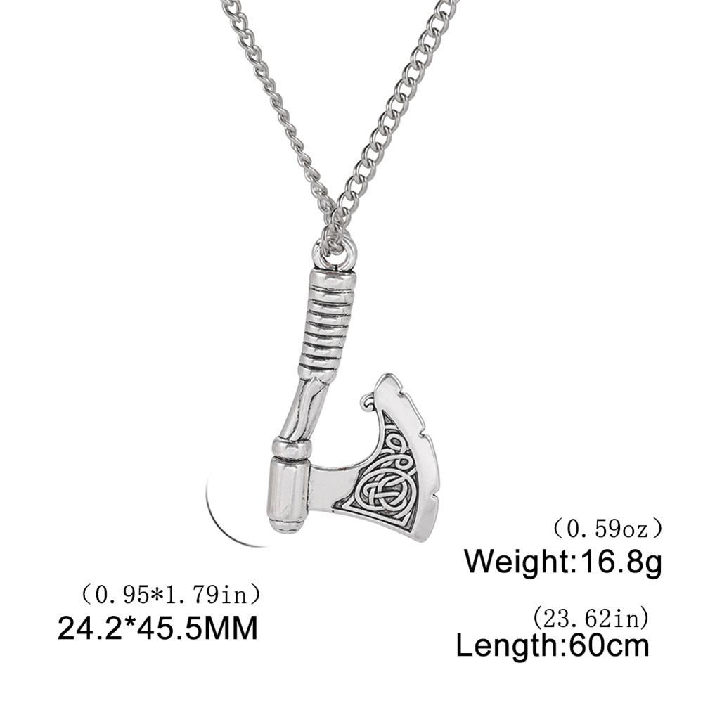 Viking Axe Necklace for Men Norse Runes Compass Pendant Vintage Amulet Jewelry Male Boy Gifts