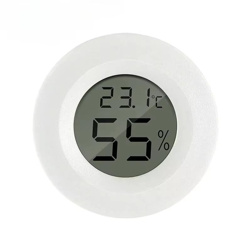 1/2 Pcs Mini Hygrometer Thermometer Fahrenheit or Celsius Meter Digital LCD Monitor Indoor Room Round Humidity Temperature Gauge