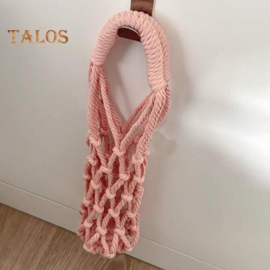 Bolsa bandolera tejida a mano para tazas, portavasos reutilizable tejido a mano, portavasos de té y café frío, fundas decorativas para vasos de agua