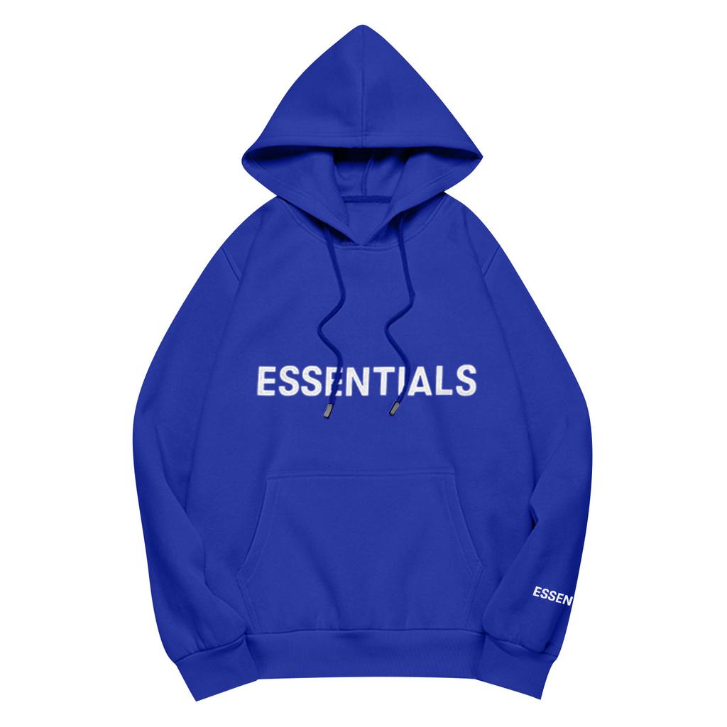 Unisex Loose Casual Letter Print Solid Round Neck Long Sleeve Hooded Sweatshirt