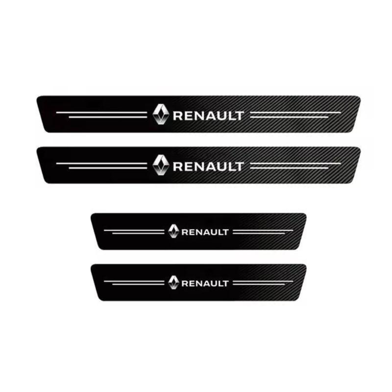 Hub Caps For Renault Megane 2 3 4 Twingo Clio Talisman Captur Kwid 1/4/5Pcs Carbon Fiber Leather Car Door Protection Strip Stick