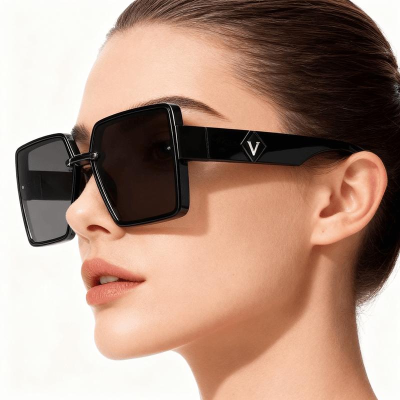 Luxury Semi Rimless Sunglasses For Women And Men Glamour V Brand Unisex Sun Glases Square Stylish Shades