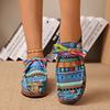 Women's Plus Size Graffiti Lace-Up Flat Shoes New Autumn Euro-American Fashion Versatile Casual