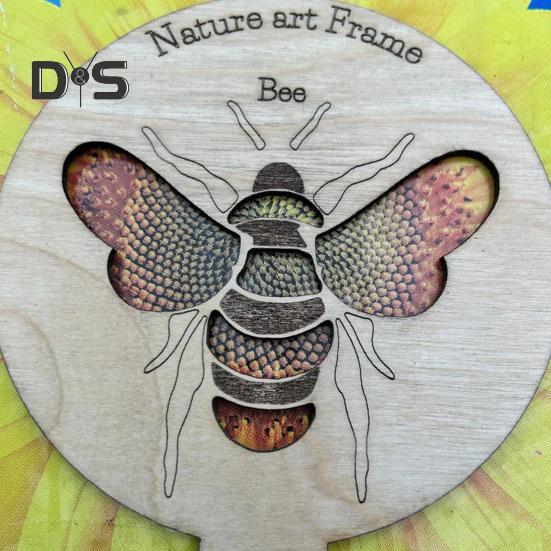 Nature Art Frame Wood Hollow Ladybug Bee Butterfly Frame Photography Prop Educational Art Tool Gift for Kids Nature Lovers