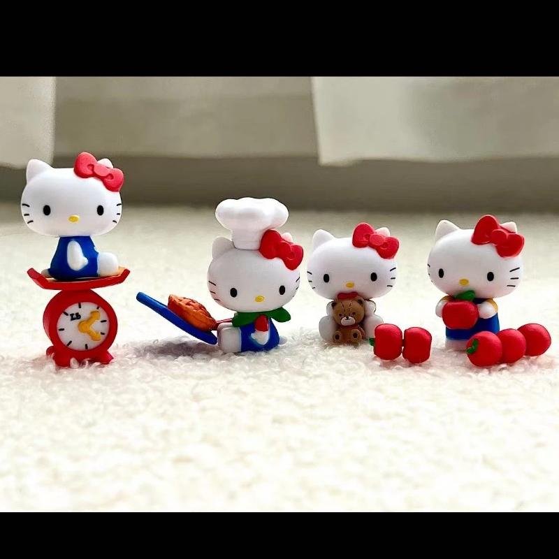 Kt Cat Apple Chef Dress Up Gachapon Doll Present Plaything Model Anime Figure Collection Accessories Birthday Surprise Gifts For Girls