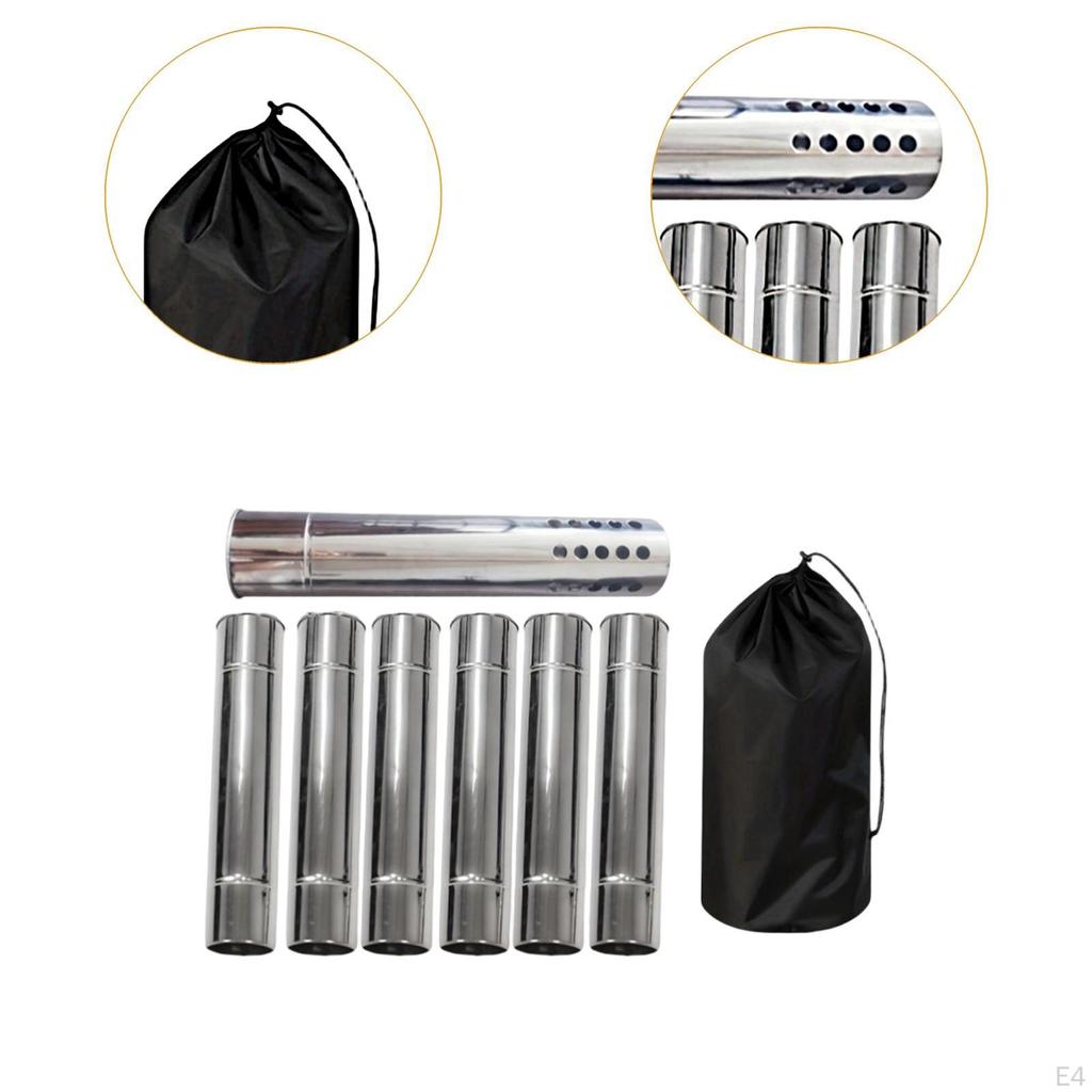 Schornsteinrohre Campingkocher Rohrverlängerung Edelstahl 6cm Durchmesser Tragbar Wärmeableitung Anti