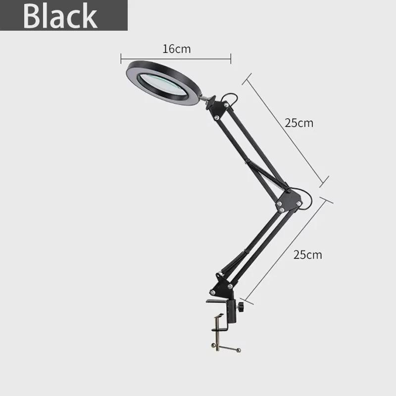 USB LED Desk Lamp with 10x Magnifying Glass 3 Color Mode Adjustable Brightness for Skin care/DIY/Precision Repair/Reading